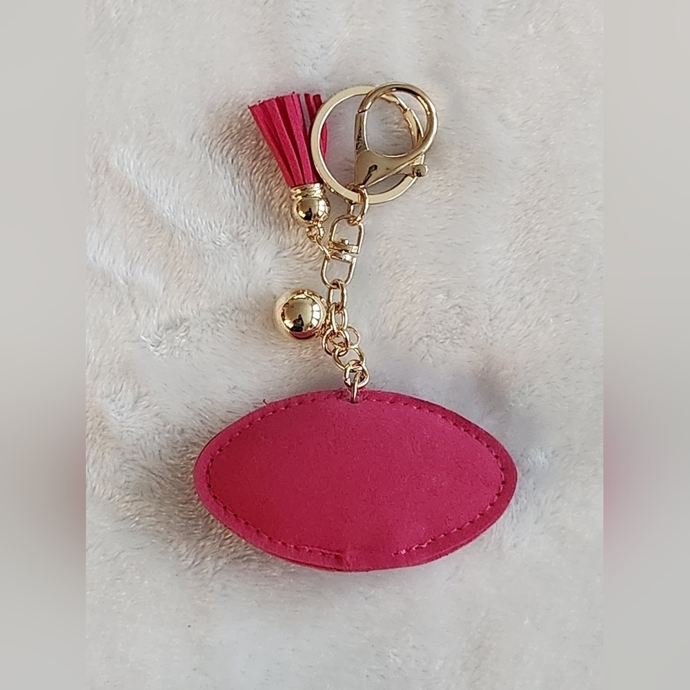 Pink Rhinestone Football Keychain Bag Charm - Picture 3 of 3